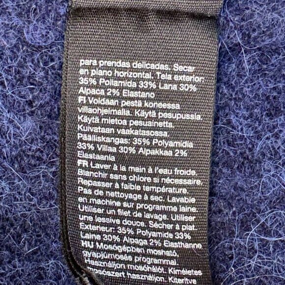 & Other Stories Relaxed Blue Alpaca Wool Blend Diamante Button Long Cardigan XS - Picture 10 of 14